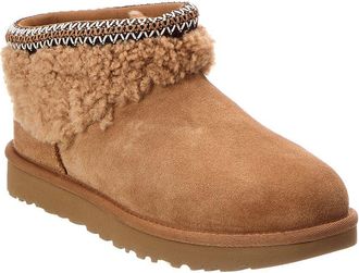 UGG Ugg W Classic Ultra Mini Maxi Curly Suede & Sherpa Bootie