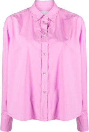 Forte_Forte Masculine-Inspired Shirt - Dames - Overhemden - Roze - XS - Katoen - Overhemden