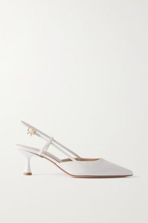 Gianvito Rossi Décolleté Slingback In Pelle Ascent 55 - Bianco