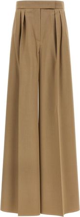 Max Mara Brown Relaxed Pleated Pants