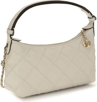 Tory Burch Fleming Calfskin Leather Shoulder Bag - Beige