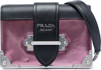Prada Pre-owned Prada Saffiano Trimmed Metallic Vitello Cahier Bag Ladies H5S3KAYUHWOOM69Q