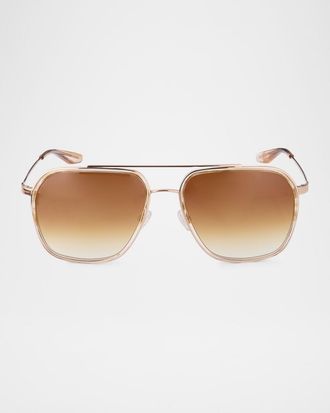 Barton Perreira Rizzo 58mm Aviator Titanium Sunglasses