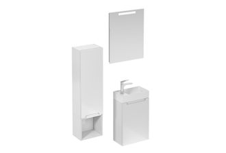 Puma Naturel - Conjunto De Ba&ntilde;o Con Lavabo Que Incluye Mezclador De Lavabo, Ca&ntilde;o Y Sif&oacute;n Stilla, Blanco Brillante (ksetstilla022)