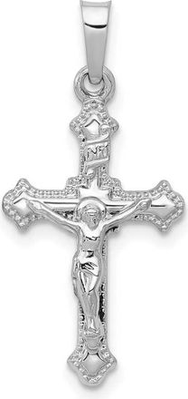Diamond2Deal 14k White Gold Polished INRI Crucifix Pendant