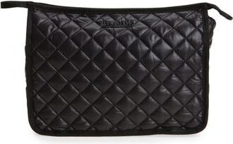 MZ Wallace Metro Quilted Nylon Clutch in Black at Nordstrom