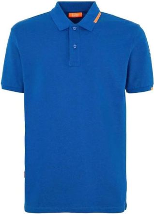Suns Tops, Heren, Blauw, M, Katoen, Blauw Katoenen Poloshirt met Logo