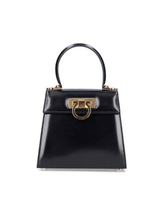 Ferragamo Iconic S Handbag - Black