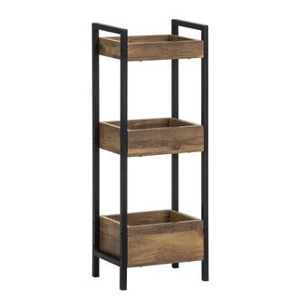 SoBuy Estanter&iacute;a de ba&ntilde;o con 3 niveles de bandejas metal marr&oacute;n