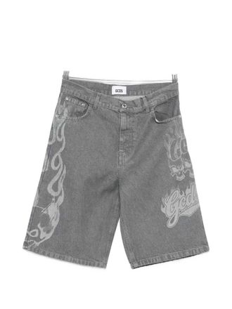 GCDS bedruckte Jeansshorts