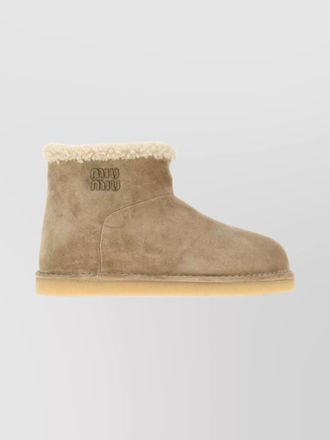 Miu Miu suede furry ankle boots