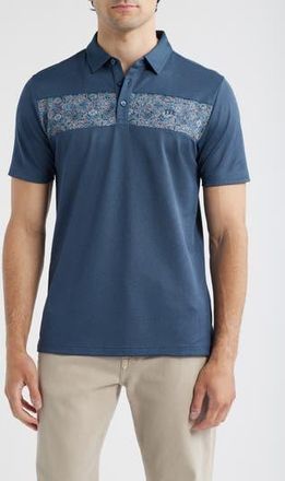 Travis Mathew Good Good Acropolis Chest Stripe Polo in Mood Indigo/Vintage Indigo at Nordstrom Rack, Size Xx-Large