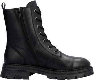 Rieker Gesloten Enkelboots - Dames - Veterlaarzen - Zwart - 36 EU - Wol - Schoenen