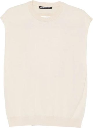 Department Five Gabuti Gilet Oblo - Dames - Ronde hals truien - Beige - M - Truien & Vesten