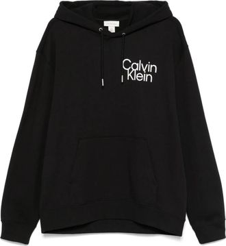 Calvin Klein Zwarte hoodie met zak - Heren - Hoodies - Zwart - XL - Hoodies & sweatvesten