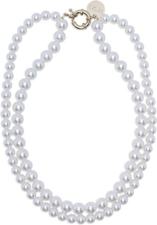 N°21 Collana di perle doppio strato - Toni neutri