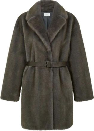 P.A.R.O.S.H. Grijze Winterjas voor Vrouwen - Dames - Jas met riem - Grijs - M - Jassen