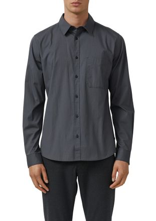 s.Oliver Langarmhemd S.OLIVER, Herren, Gr. XXL, N-Gr, dunkelgrau, Web, Obermaterial: 97% Baumwolle, 3% Elasthan, unifarben, slim fit normal, Manschette, Hemden