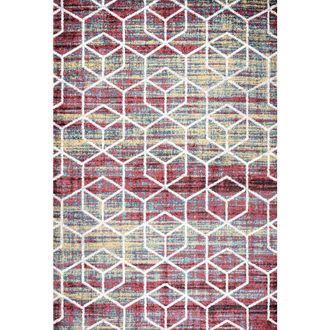 Jonathan Y Designs Tumbling Blocks Modern Geometric Area Rug in Multi/white at Nordstrom, Size 3Ft 0In X 5Ft 0In