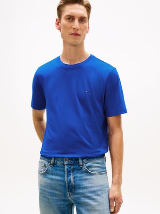 Tommy Hilfiger T-Shirt TOMMY HILFIGER ESSENTIAL REG FIT SOLID TEE mit Stickerei und Rundhals, Herren, Gr. XXL, regal blau, Single Jersey, Obermaterial: 100% Baumwoll