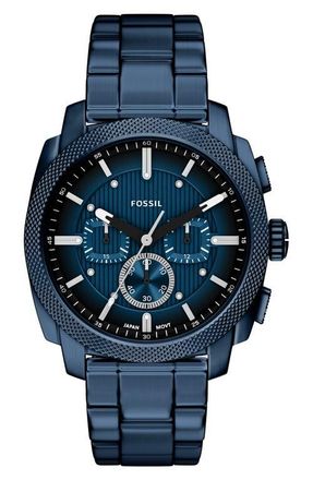 Fossil Machine Navy Chronograph Bracelet Watch, 44mm at Nordstrom