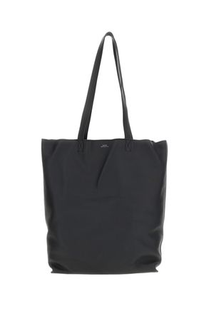 A.P.C. Black Leather Tote Maiko Medium Tote Bag