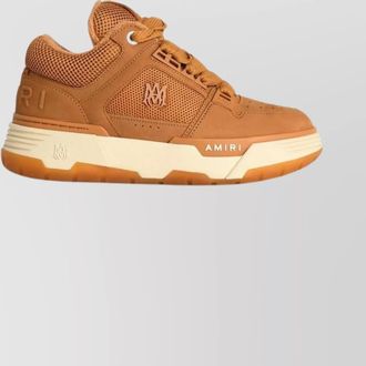 Amiri leather blend sneakers featuring mesh panels