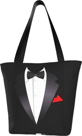 AOOEDM Bow Tie Clipart Tuxedo Tote Bag Women Capacity Shoulder Grocery Shopping Bags