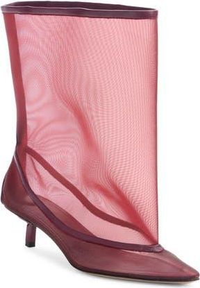 Jacquemus Les Bottes Tourni Short Mesh Bootie Pump in Burgundy at Nordstrom Rack, Size 7Us / 38Eu