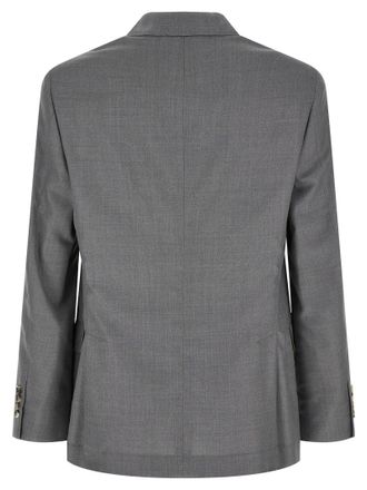 Brunello Cucinelli Virgin Wool Hopsack Blazer - Gray