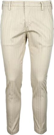 Entre Amis Katoen Elastaan Broek - Heren - Slim Fit Broeken - Beige - W32 - Katoen - Broeken