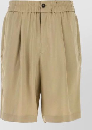 Giorgio Armani twill bermuda shorts pleats button back pocket