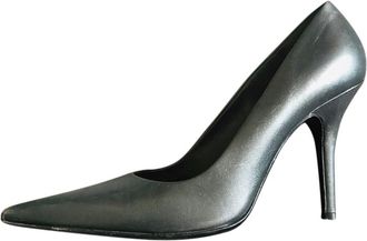 Helmut Lang Leather Pewter Pumps Size 37.5