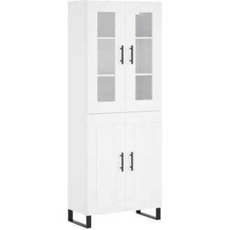 vidaXL Vidaxl - Aparador alto madera contrachapada blanco 69,5x34x180 cm