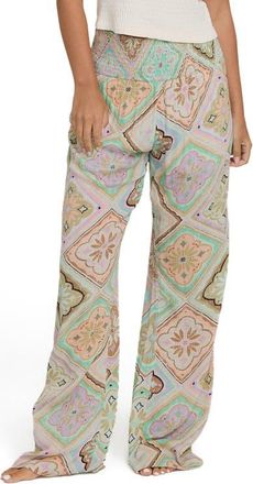 Billabong New Waves Smock Waist Cotton Gauze Pants in Cactus at Nordstrom, Size X-Small