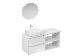 Puma Naturel - Conjunto De Ba&ntilde;o Con Lavabo Que Incluye Grifo Lavabo, Ca&ntilde;o Y Sif&oacute;n Stilla, Blanco Brillante (ksetstilla016)