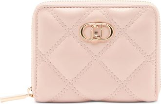 Liu Jo monogram quilted small wallet - women - Polyester/Polyester/Polyurethane Resin - One Size - Pink