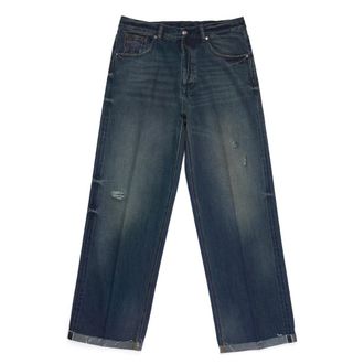 Nine In The Morning Straight Fit Jeans, female, Blue, W27, Blue Boyfriend Jeans