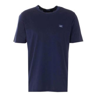 C.P. Company Logo Cotton T-Shirt - male - C.P. Company - T-Shirts - Blue - XL - Tops