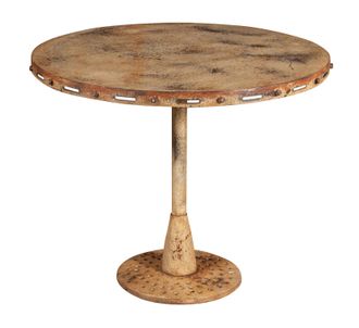Biscottini International Biscottini - Mesa Plegable En Acabado Antiguo Crema De Hierro Forjado