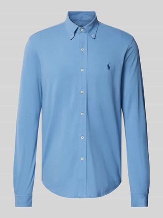 Polo Ralph Lauren Slim Fit Freizeithemd mit aus reiner Baumwolle in Piqu&eacute; in Hellblau, Gr&ouml;&szlig;e XXL
