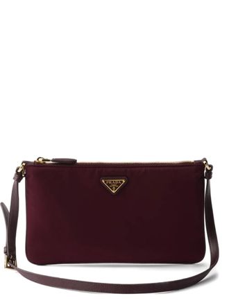 Prada small triangle-logo shoulder bag - Red