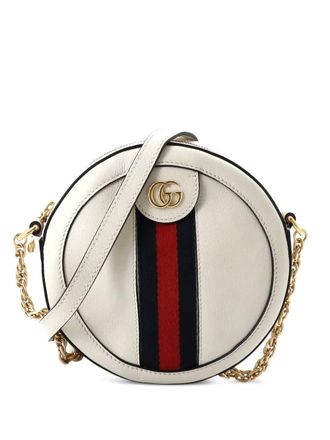 Gucci Ophidia Round Shoulder Bag Leather Mini crossbody bag - Bianco