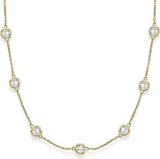 Allurez Lab Diamonds By The Yard Station Necklace 14k in Yellow Gold at Nordstrom, Size 18