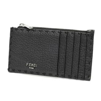 Fendi Selleria Black Leather Coin Purse/Coin Case (Pre-Owned)