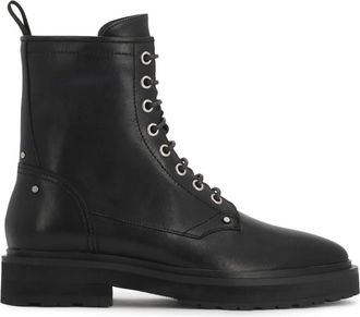 Kazar Enkellaarsjes met veters - Dames - Veterlaarzen - Zwart - 35 EU - Leer - Schoenen