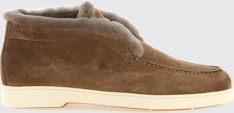 Santoni Suede Chukka Boots with Wool Lining and Rubber Sole