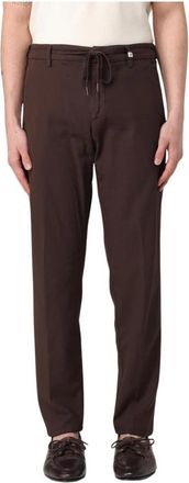Myths Blauwe Trekkoord Casual Broek - Heren - Slim Fit Broeken - Bruin - L - Broeken