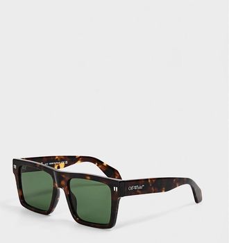 Off-white Mens Lawton Square Full Rim Sunglasses - Havana Green - Size: ONE size