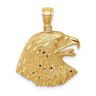 Diamond2Deal 14k Yellow Gold Diamond-Cut Eagle Pendant